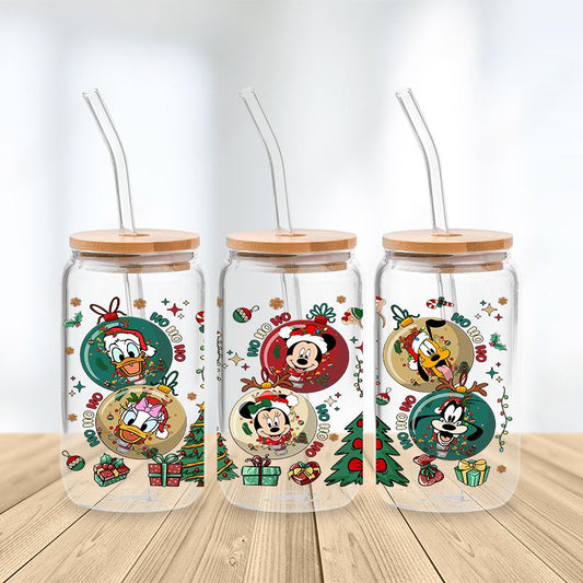 Mickey Mouse Christmas Glass Cup