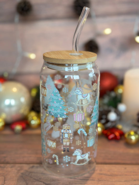 Nutcracker Christmas Glass Cup