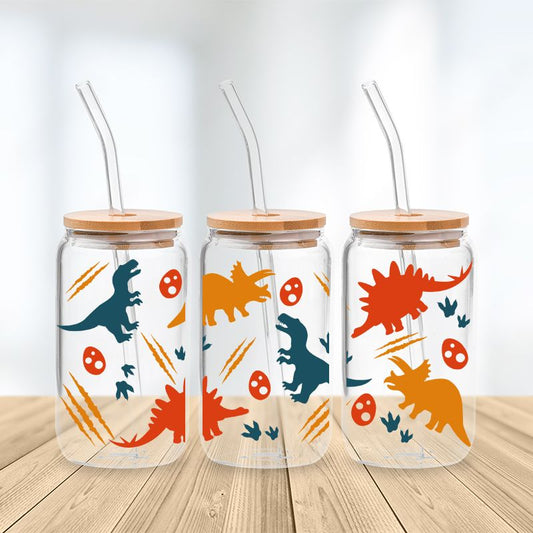 Dinosaur Glass Cup for Kids