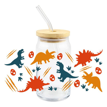 Dinosaur Glass Cup for Kids