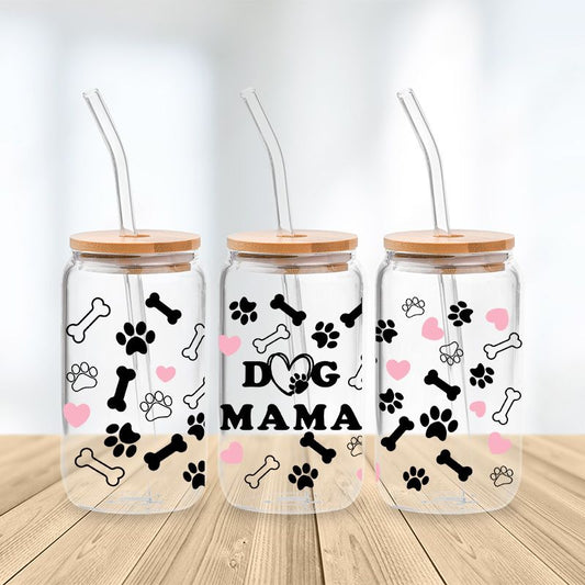 Dog Mama Glass Cup