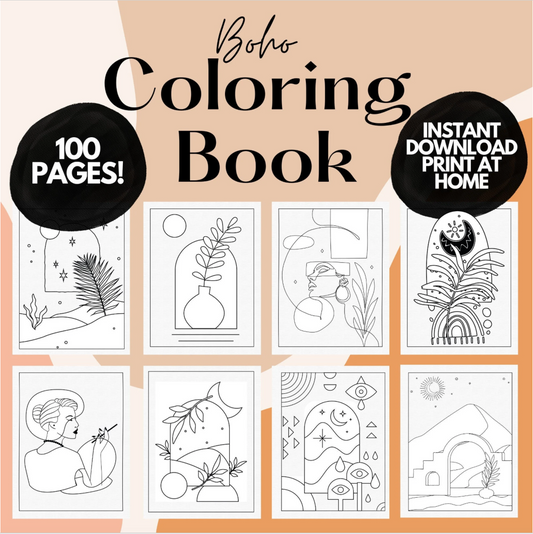 Pages de coloriage Boho minimalistes pour adultes, livre de coloriage Boho, pages de coloriage imprimables pour adultes, livre de coloriage pour adultes, coloriage imprimable