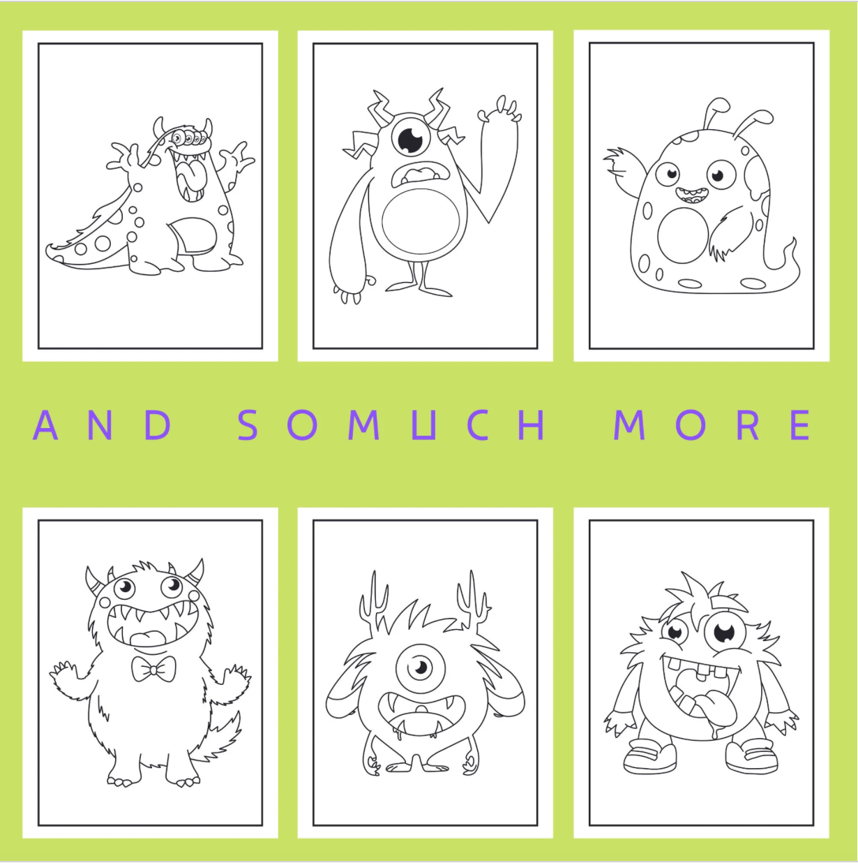 30 Cute Monster Printable Coloring pages for Kids and toddlers , Easy Cute Monster Coloring Book , Monster Party Activity Printable