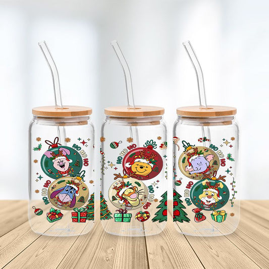 Winnie the Pooh Christmas Glass Cup